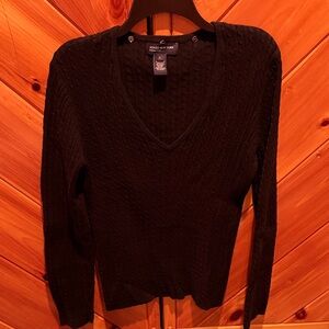 Jones New York Black Cable Knit Top